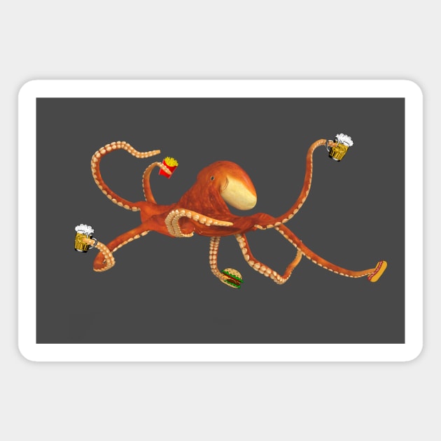 Octopus Drinking Magnet by CreatingChaos